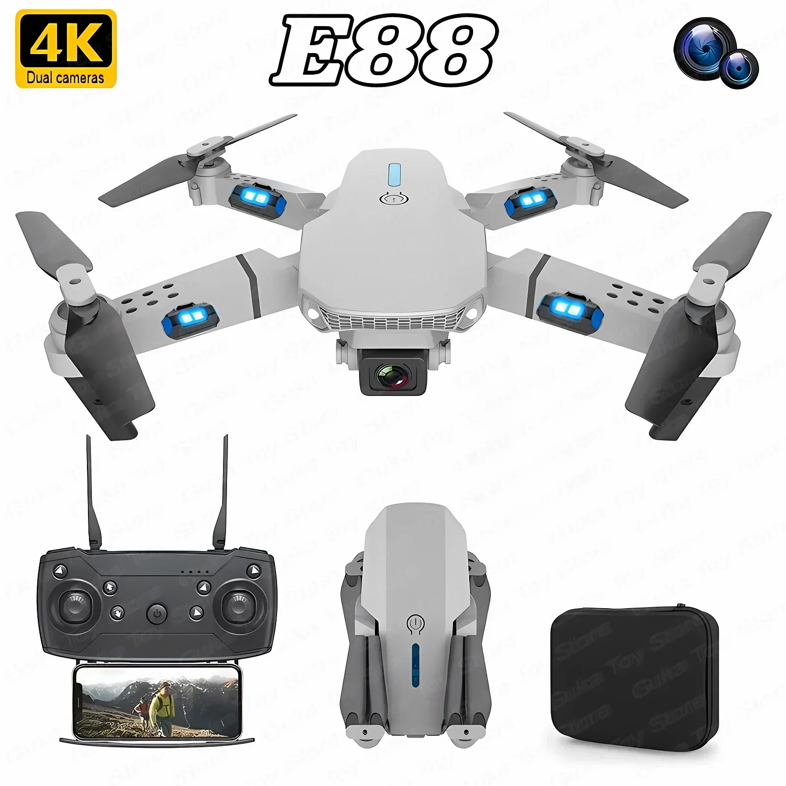 E88 Pro WIFI FPV Drone Geniş A - Drone E88 Rc Quadcopter incelemesi ve fiyatı